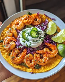 Tacos de crevettes épicés au Sriracha délicieux