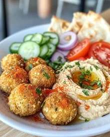 Falafel délicieux avec houmous et pita