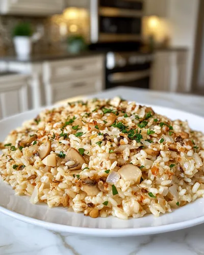 Risotto crémeux aux champignons et parmesan