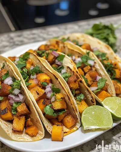 Tacos vegans de courge al pastor