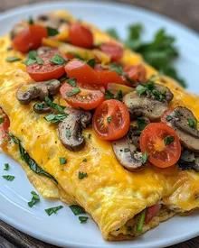 Omelette délicieuse remplie de légumes