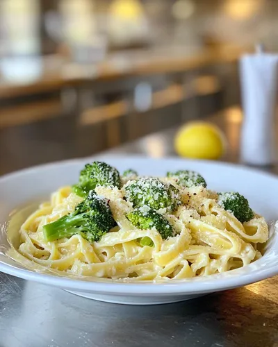 Pâtes Alfredo crémeuses au brocoli